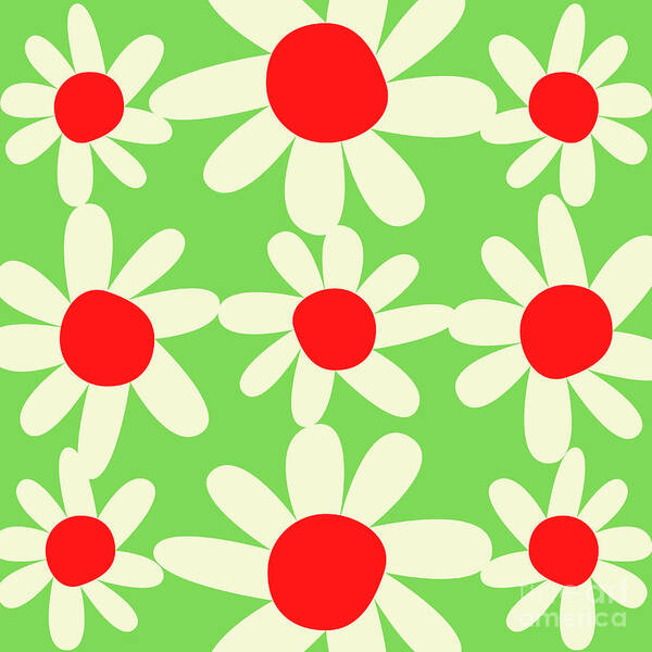 Green Poster featuring the digital art Green Floral Holiday Design by Christie Olstad