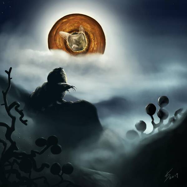 Halloween Poster featuring the digital art Halloween under the microscope by Kate Solbakk