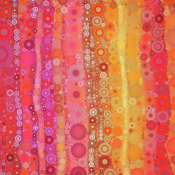 Circles Poster featuring the digital art Happy Bubbles Abstract by Peggy Collins