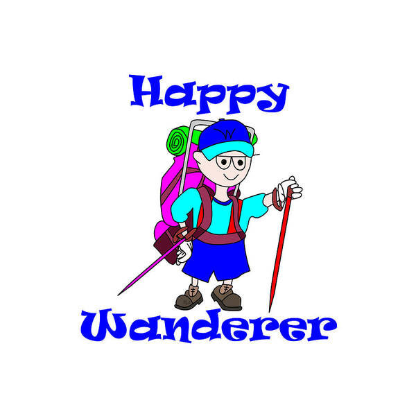 Happiness Poster featuring the digital art Happy Wanderer - Toon Land by Bill Ressl