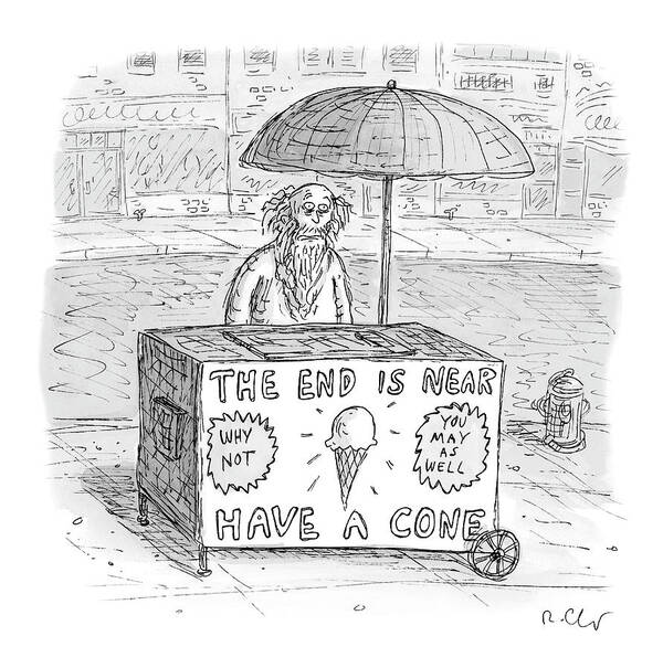 Ice Cream Poster featuring the drawing Have A Cone by Roz Chast