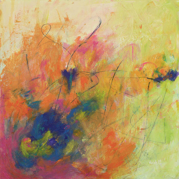 Abstract Poster featuring the painting Hidden Love by Haleh Mahbod