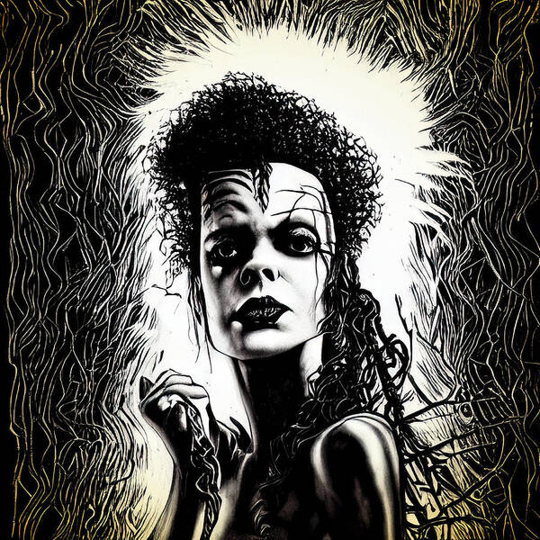 Bride Of Frankenstein Poster featuring the mixed media Honeymoon Night by Bob Orsillo