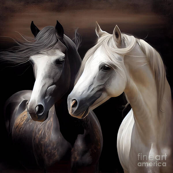 Horses Poster featuring the digital art Horse Design Series 1208-a by Carlos Diaz