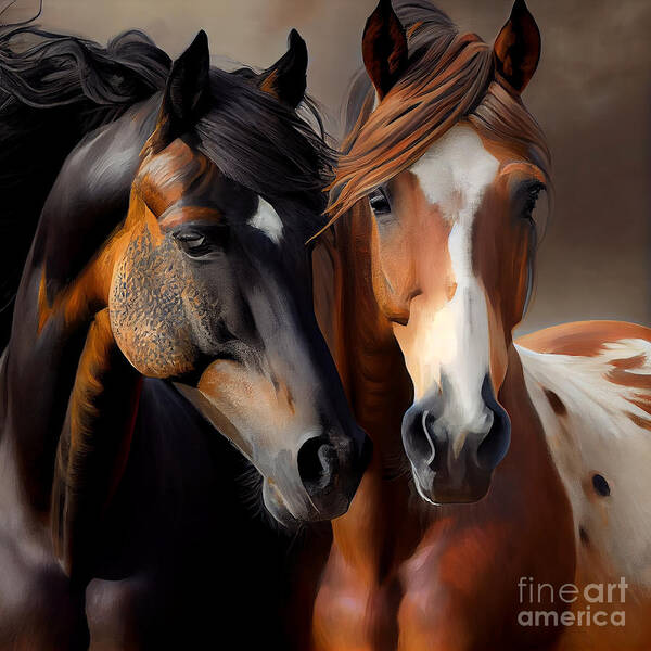 Horses Poster featuring the photograph Horse Design Series 1208-b by Carlos Diaz