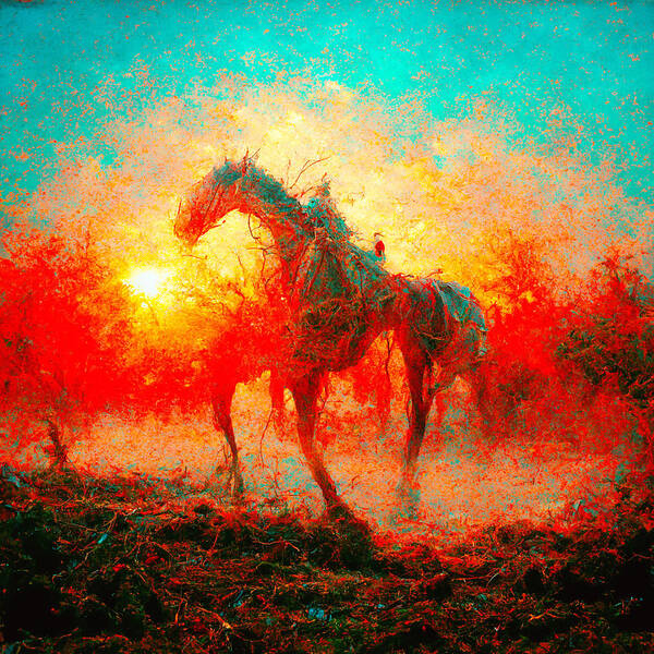 Horse Poster featuring the digital art Horses #3 by Craig Boehman