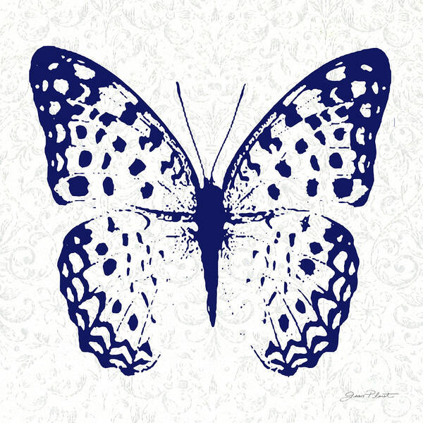 Indigo Poster featuring the digital art Indigo Butterfly Study D by Jean Plout