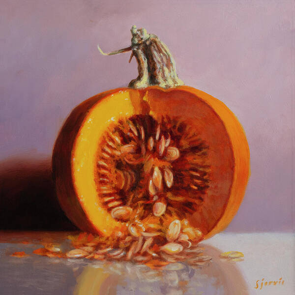 Pumpkin Poster featuring the painting Inside Out by Susan N Jarvis