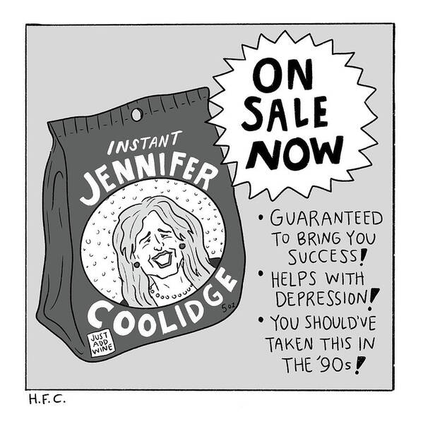 Captionless Poster featuring the drawing Instant Jennifer Coolidge by Hilary Fitzgerald Campbell
