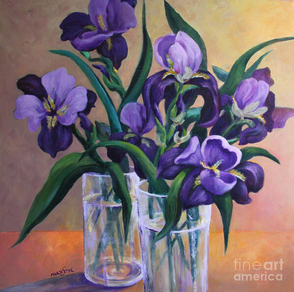 Flowers Poster featuring the painting Iris by Marta Styk