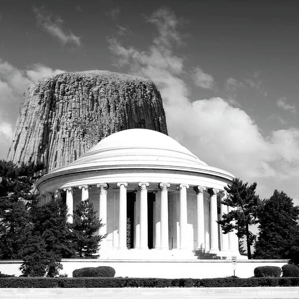 Jefferson Memorial And Devil's Tower Poster featuring the photograph Jefferson Memorial in Washington DC USA by Bob Pardue