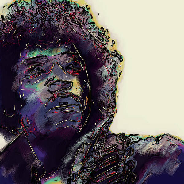 Jimi Hendrix Poster featuring the digital art Jimi Hendrix by David Lane