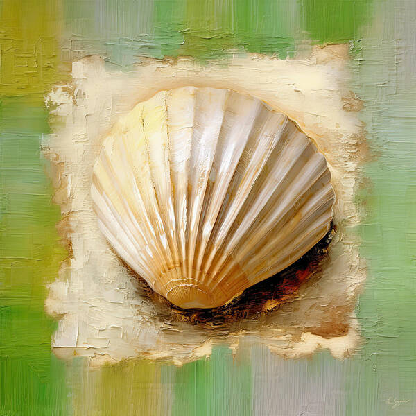 Seashell Poster featuring the digital art Just Beachy - Art with Seashells by Lourry Legarde