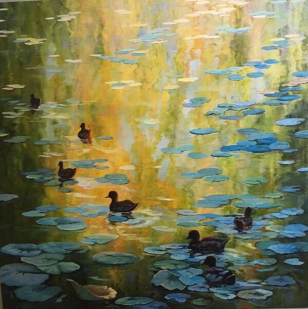 Ducks Poster featuring the painting Just Ducky by Judy Rixom