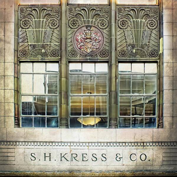 Art Deco Poster featuring the photograph Kress Art Deco Window by Melissa Bittinger