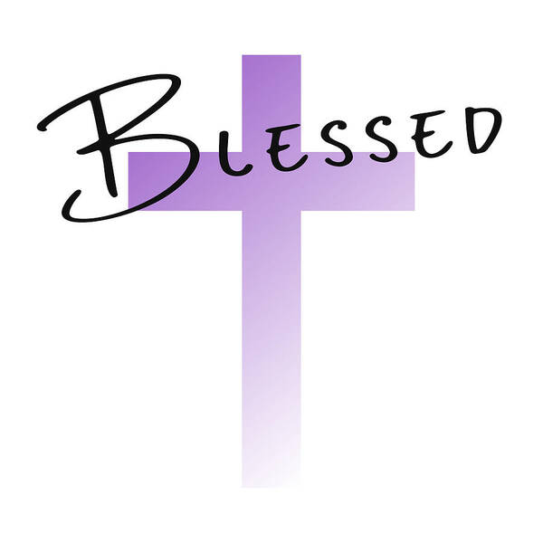 Lavender Easter Cross Poster featuring the digital art Lavender Easter Cross - Blessed by Bob Pardue