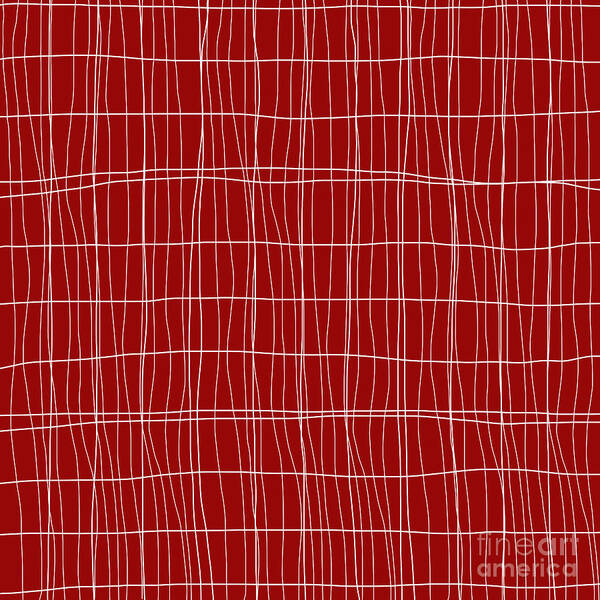 Lines Pattern Modern Design Poster featuring the digital art Lines Pattern Modern Design - Red and White by Patricia Awapara