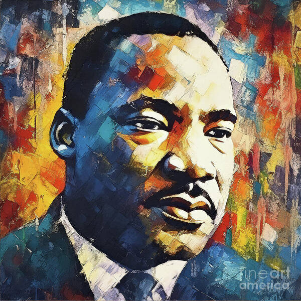 Martin Luther King Poster featuring the painting Martin Luther King Jr. by Tina LeCour