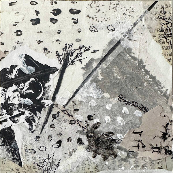 Square Poster featuring the mixed media Meditation on Winter1 by Jessica Levant