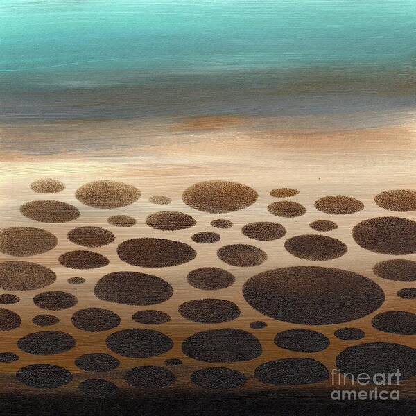 River Pebbles Poster featuring the painting Meditative River Bottom by Donna Mibus