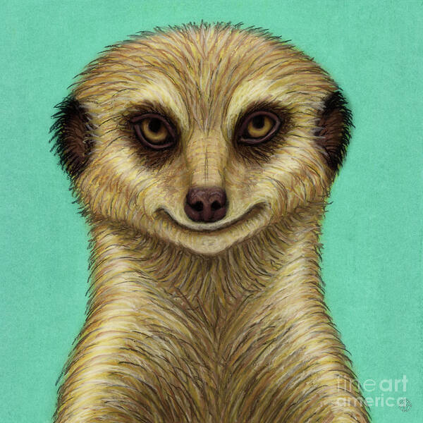 Meerkat Poster featuring the painting Meerkat Mob Boss by Amy E Fraser