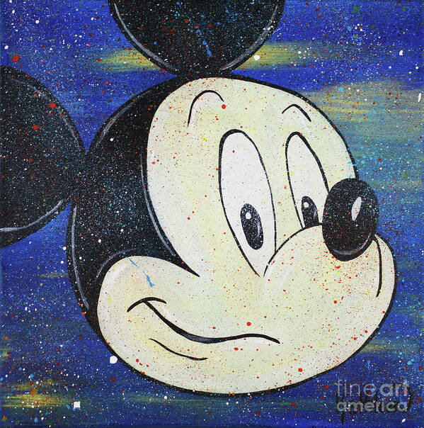 Mickey Mouse Poster featuring the painting Mickey Mouse PSHH by Kathleen Artist PRO