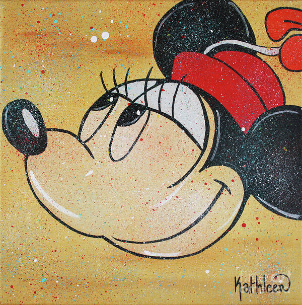 Mickey Mouse Poster featuring the painting Minnie Mouse SMILE by Kathleen Artist PRO