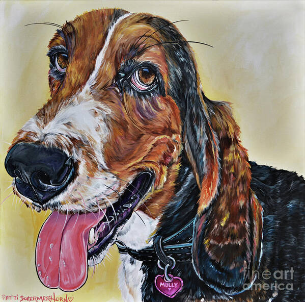 Basset Hound Poster featuring the painting Molly by Patti Schermerhorn