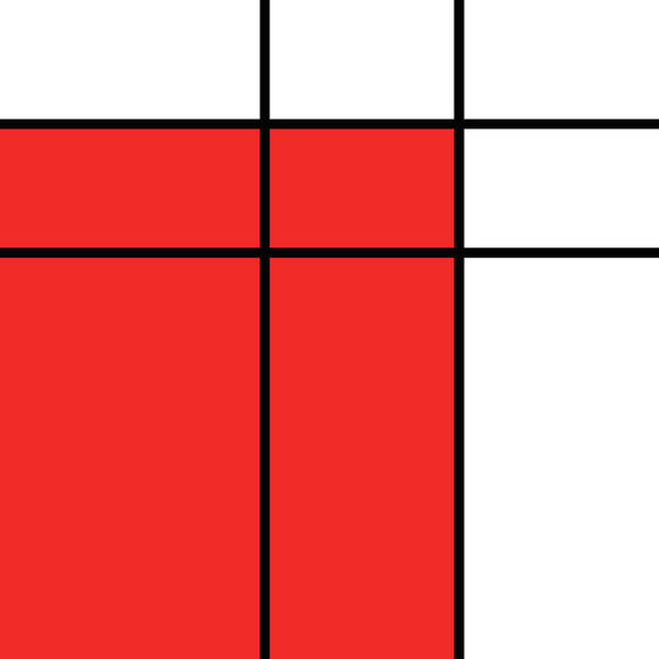 Pattern Poster featuring the digital art Mondrian Pattern 1 - Minimal Colorful Geometric Pattern - Red by Studio Grafiikka
