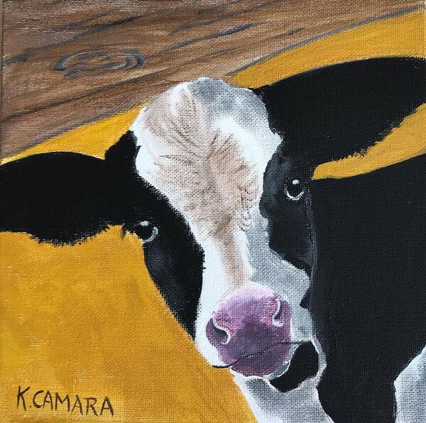 Pets Poster featuring the painting Moo Cow by Kathie Camara