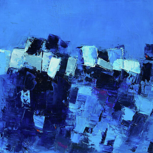 Abstract Poster featuring the painting Mood in Blue by Elise Palmigiani