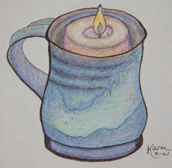 Mug Poster featuring the drawing Mother's Mug by Karen Nice-Webb