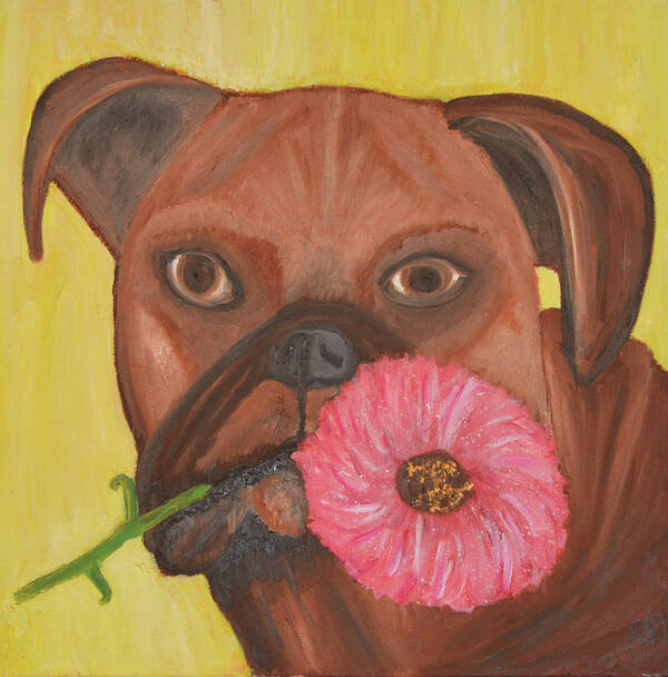 Dogs Poster featuring the painting Ms. Marigold by Anita Hummel