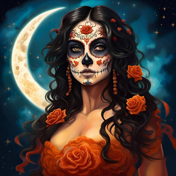 Beautiful Poster featuring the digital art Muerta Beauty Of The Night by Jason Denis