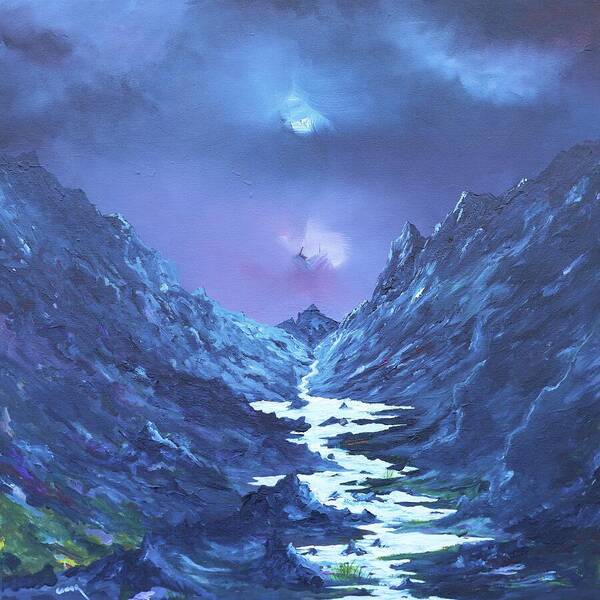 Kerry Poster featuring the painting Night fall on the Gap of Dunloe by Conor Murphy