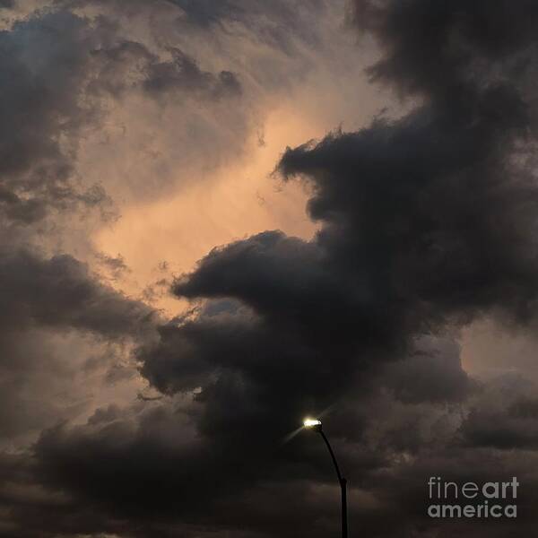 Clouds Poster featuring the photograph Night Light by Wendy Golden