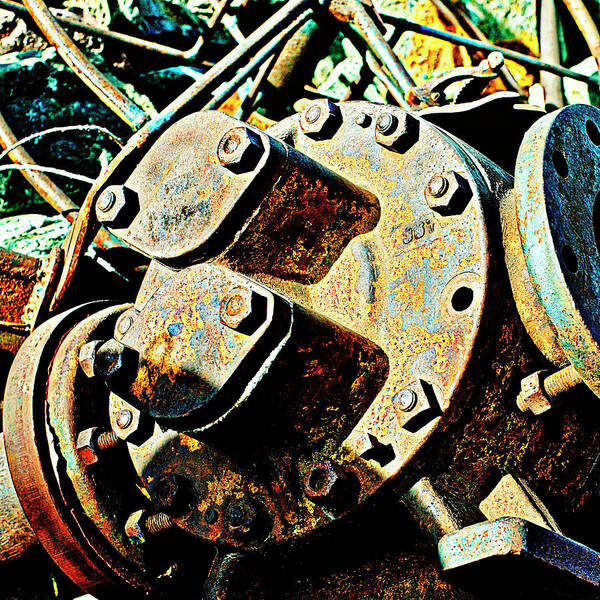 Rust Poster featuring the photograph Old Machinery by Cheryl Prather