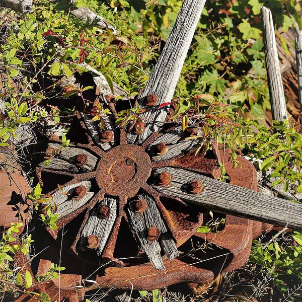 Wheel Rust Metal Poster featuring the photograph Old Wheel4 by John Linnemeyer