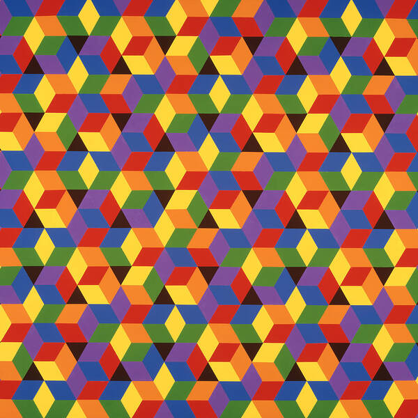Abstract Poster featuring the painting Open Hexagonal Lattice I with Square Cropping by Janet Hansen