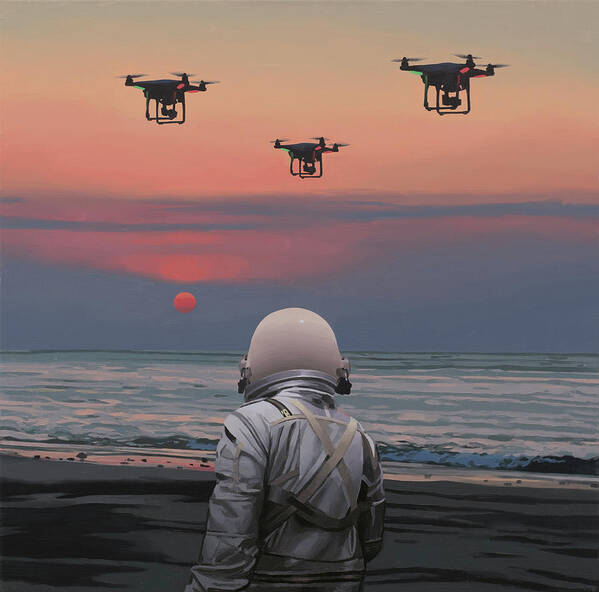 Astronaut Poster featuring the painting Patrol by Scott Listfield