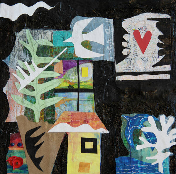 Mixed Media Poster featuring the mixed media Peace and Love 9 by Julia Malakoff