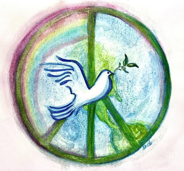 Peace Sign Poster featuring the painting Peace on Earth by Deb Stroh-Larson