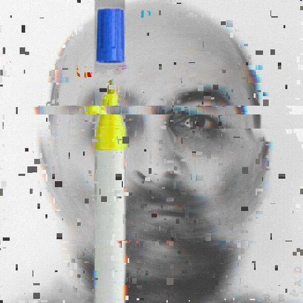 Abstract Poster featuring the painting Pen Power Glitch by Revad Codedimages