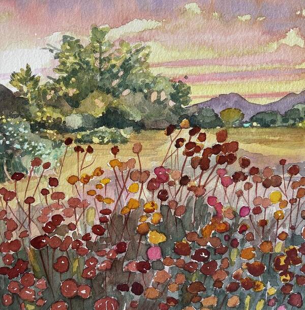 #faatoppicks Poster featuring the painting Peter Strauss Ranch Seed Heads by Luisa Millicent