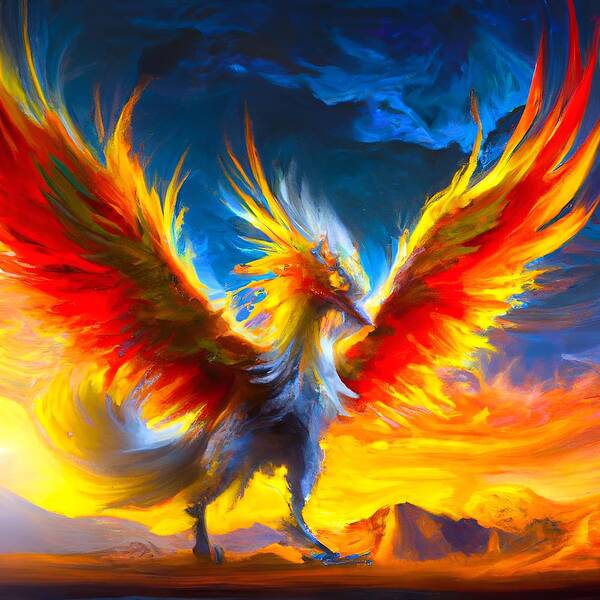 Digital Poster featuring the digital art Phoenix The Beautiful by Beverly Read