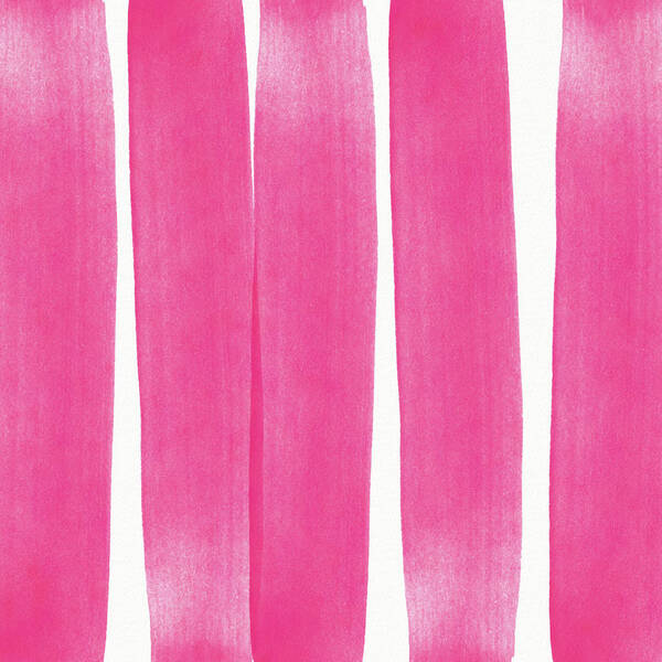 Pink Poster featuring the painting Pink Ribbons- Colorful abstract watercolor painting by Linda Woods