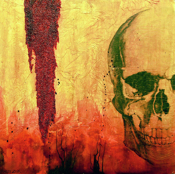 Skull Poster featuring the painting Playing Pretend by Bobby Zeik