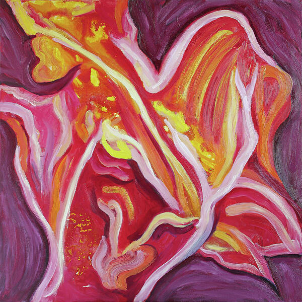 Abstract Poster featuring the painting Purple Anatomy by Maria Meester