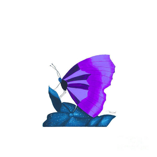 Watercolor Poster featuring the painting Purple Butterfly by Lisa Senette