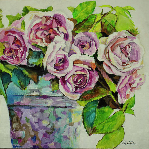Still Life Poster featuring the painting Rainbow bucket by Debbie Brown